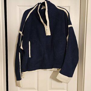 Free People Mountain High Half-Zip Cropped Fleece NWOT